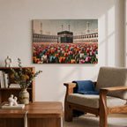 Kaaba Wall Art Tulip Field Framed Canvas Baitullah Surreal Islamic Mecca Muslim Home Decor