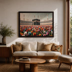Kaaba Wall Art Tulip Field Framed Canvas Baitullah Surreal Islamic Mecca Muslim Home Decor