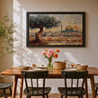Masjid Al Aqsa Wall Art Olive Tree Framed Canvas Haram Sharif Mosaic Islamic Decor
