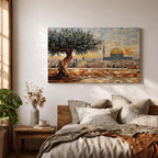 Masjid Al Aqsa Wall Art Olive Tree Framed Canvas Haram Sharif Mosaic Islamic Decor