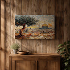Masjid Al Aqsa Wall Art Olive Tree Framed Canvas Haram Sharif Mosaic Islamic Decor
