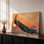 Peacock Wall Art Indian Peafowl Framed Canvas Tropical Bird Exotic Wildlife Nature Decor