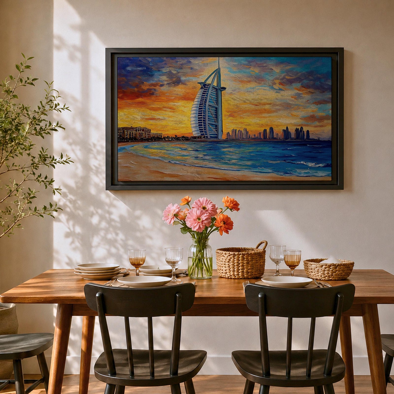 Burj Al Arab Wall Art Dubai Marina Framed Canvas UAE Skyline Living Room Decor