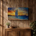 Burj Al Arab Wall Art Dubai Marina Framed Canvas UAE Skyline Living Room Decor
