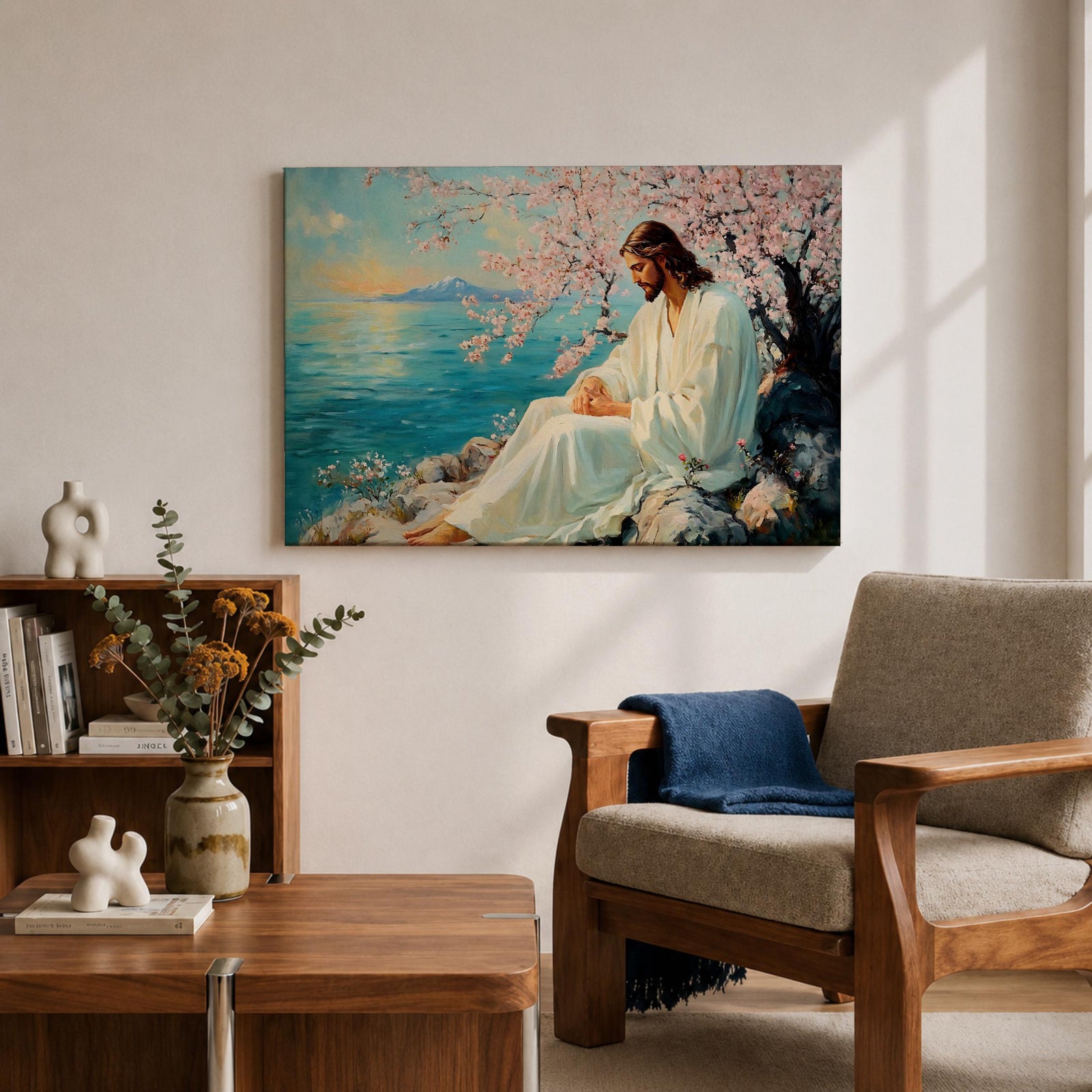 Jesus Wall Art Christ Framed Canvas Biblical Christian Prayer Room Catholic Home Decor