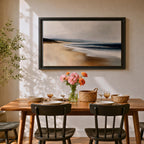 Coastal Seascape Wall Art Ocean Shoreline Framed Canvas Sandy Beach Coastal Home Decor