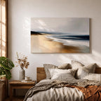 Coastal Seascape Wall Art Ocean Shoreline Framed Canvas Sandy Beach Coastal Home Decor