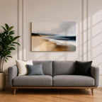 Coastal Seascape Wall Art Ocean Shoreline Framed Canvas Sandy Beach Coastal Home Decor