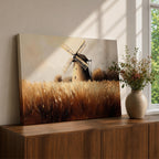Windmill Wall Art Dutch Windmill Framed Canvas Wheat Field Farmhouse Home Decor