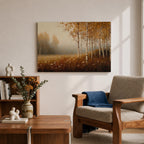 Birch Forest Wall Art Aspen Trees Framed Canvas Autumn Landscape Rustic Cabin Home Decor