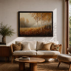 Birch Forest Wall Art Aspen Trees Framed Canvas Autumn Landscape Rustic Cabin Home Decor