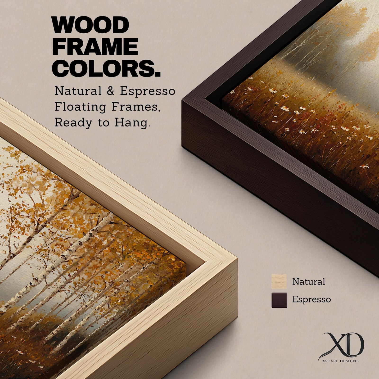 Birch Forest Wall Art Aspen Trees Framed Canvas Autumn Landscape Rustic Cabin Home Decor