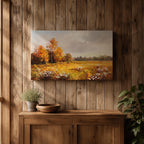 Autumn Meadow Wall Art Golden Meadow Framed Canvas Countryside Farmhouse Home Decor
