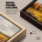 Autumn Meadow Wall Art Golden Meadow Framed Canvas Countryside Farmhouse Home Decor