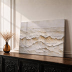 Ocean Waves Wall Art Ocean Surf Framed Canvas Coastal Seascape Impasto Beach House Decor