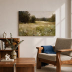 Wildflower Field Wall Art Countryside Meadow Framed Canvas Rustic Farmhouse Home Decor