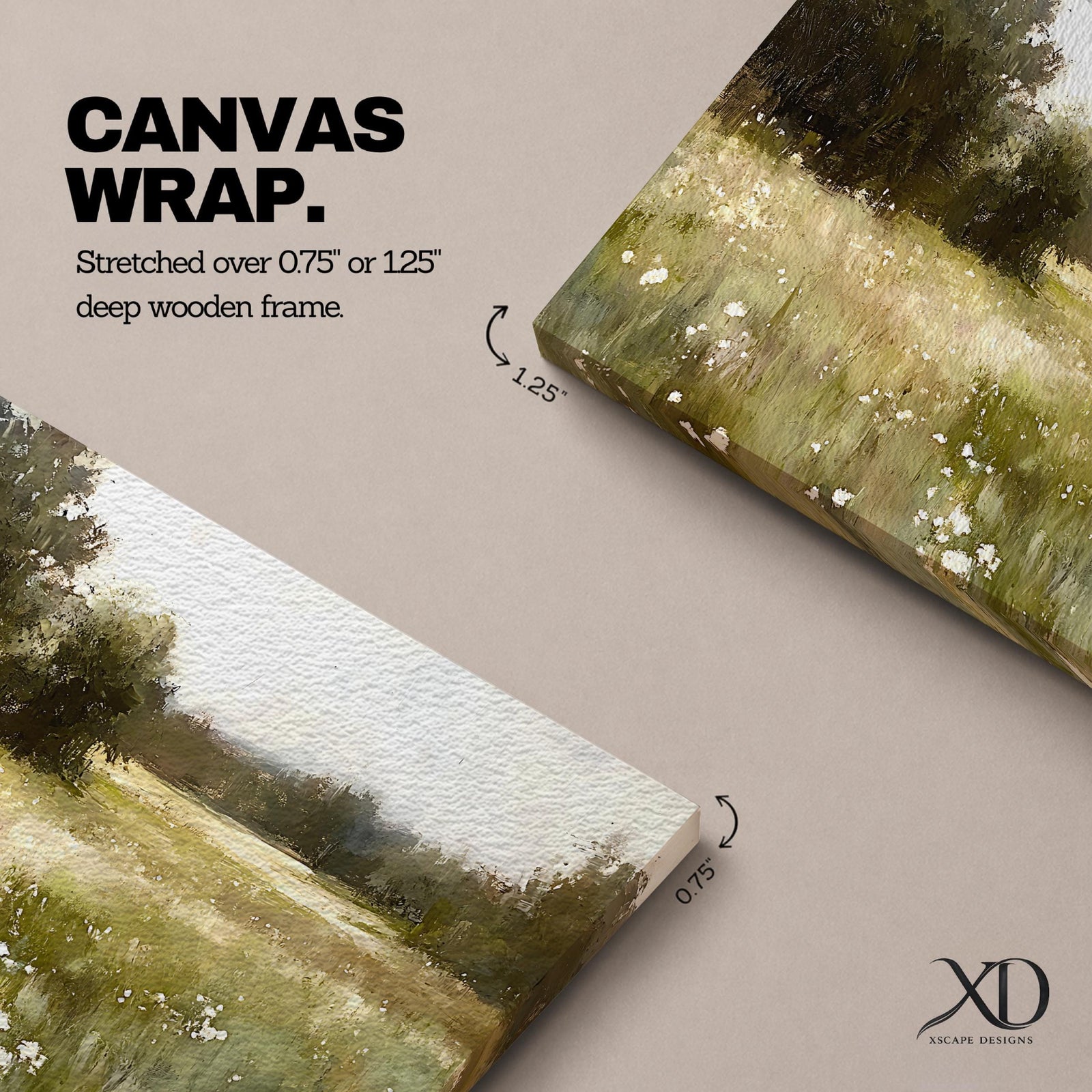Wildflower Field Wall Art Countryside Meadow Framed Canvas Rustic Farmhouse Home Decor