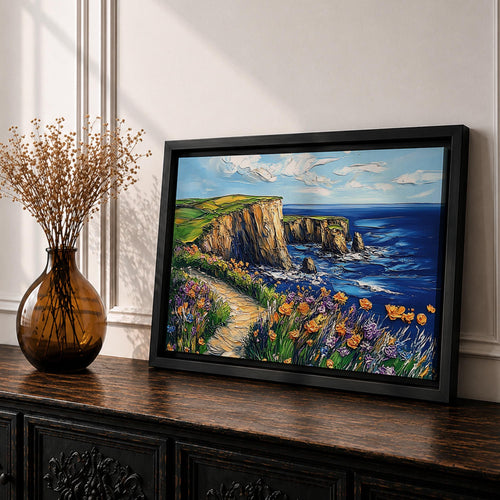 Coastal Landscape Wall Art Big Sur Coast Framed Canvas Beach View Living Room Decor