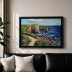 Coastal Landscape Wall Art Big Sur Coast Framed Canvas Beach View Living Room Decor