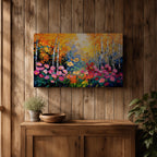 Birch Tree Wall Art Flowering Forest Framed Canvas Floral Landscape Rustic Home Decor