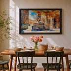 Egyptian Temple Wall Art Ancient Pharaoh Framed Canvas Hieroglyphic Architecture Cultural Decor