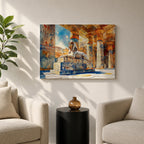 Egyptian Temple Wall Art Ancient Pharaoh Framed Canvas Hieroglyphic Architecture Cultural Decor