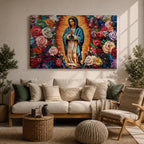 Our Lady of Guadalupe Wall Art La Guadalupana Framed Canvas Mexican Catholic Home Decor