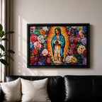Our Lady of Guadalupe Wall Art La Guadalupana Framed Canvas Mexican Catholic Home Decor