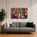 Our Lady of Guadalupe Wall Art La Guadalupana Framed Canvas Mexican Catholic Home Decor