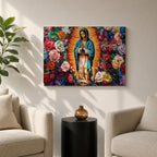 Our Lady of Guadalupe Wall Art La Guadalupana Framed Canvas Mexican Catholic Home Decor