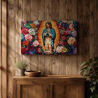 Our Lady of Guadalupe Wall Art La Guadalupana Framed Canvas Mexican Catholic Home Decor