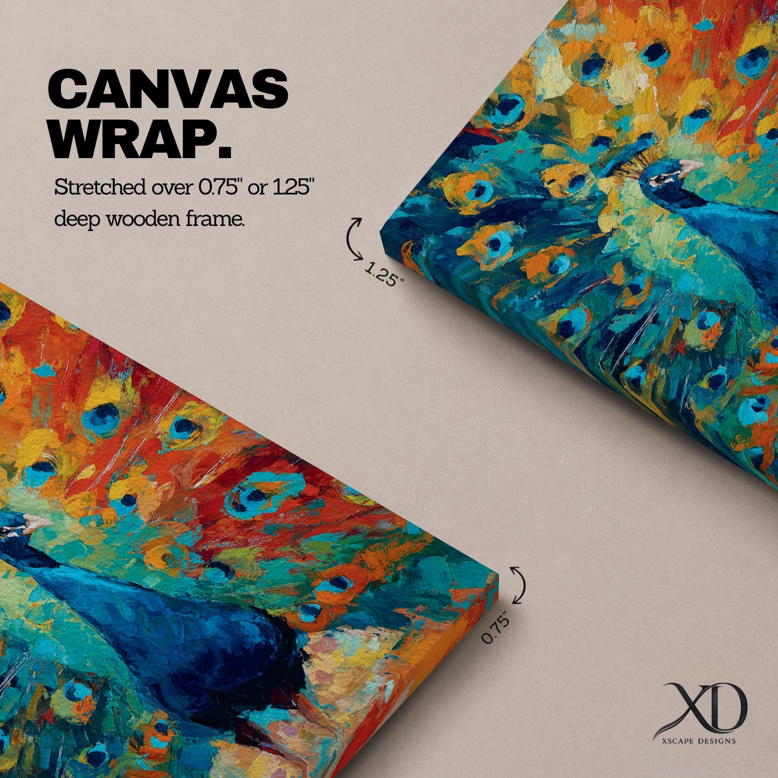 Bring bold color into your home with this Peacock Wall Art, featuring a vibrant expressionist canvas print with richly textured brushstrokes and radiant jewel tones. The dramatic fan of peacock feathers creates a striking focal point, making it perfect for modern living room, bedroom, or office decor.