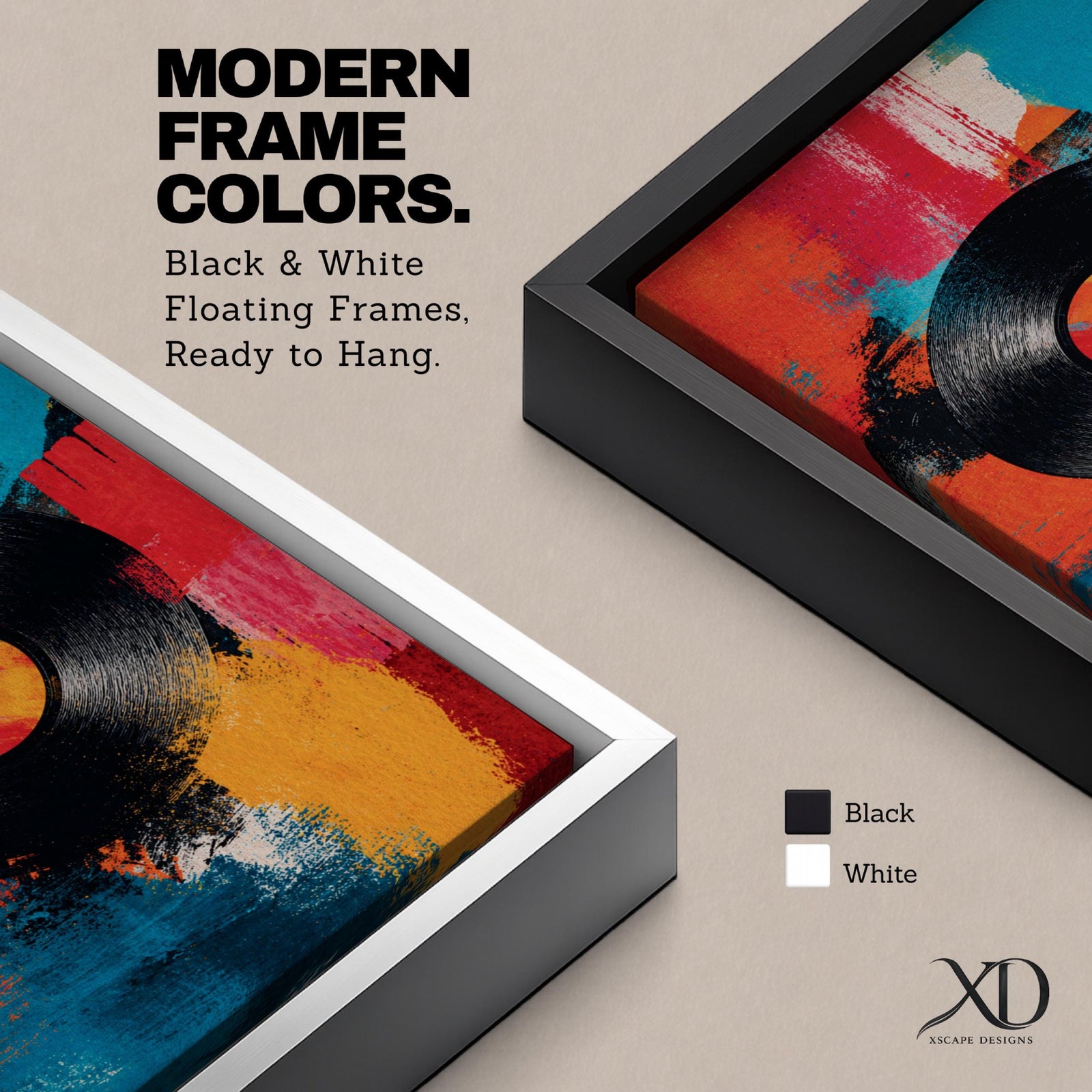 Add bold personality to your space with this Vinyl Record Wall Art, featuring a colorful abstract background with a striking black LP centerpiece. This modern music-inspired canvas print blends vibrant brushstrokes and retro style, making it perfect for music rooms, studios, living rooms, or entertainment spaces.