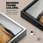 A vintage-style framed canvas painting depicting a vast landscape of golden fields and rolling hills under a muted sky. The textured brushstrokes emphasize the natural prairie scene with tall grasses in the foreground and distant hills, capturing a serene rural environment.