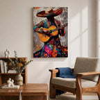 Mariachi Guitarist Wall Art Mexican Musician Charro Abstract Cultural Gift Living Room Home Decor