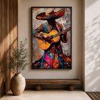 Mariachi Guitarist Wall Art Mexican Musician Charro Abstract Cultural Gift Living Room Home Decor