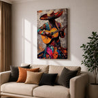 Mariachi Guitarist Wall Art Mexican Musician Charro Abstract Cultural Gift Living Room Home Decor