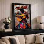 Mariachi Guitarist Wall Art Mexican Musician Charro Abstract Cultural Gift Living Room Home Decor