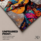 Mariachi Guitarist Wall Art Mexican Musician Charro Abstract Cultural Gift Living Room Home Decor