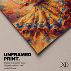 A vibrant impressionistic painting of a flamenco dancer mid movement, wearing a flowing ruffled dress adorned with bold floral patterns, her arm raised gracefully and head tilted, with dynamic brushstrokes and warm tones capturing motion, rhythm, and the expressive energy of traditional Spanish dance.