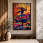 Mexican Dancer Wall Art Latin Cultural Festival Folklorico Abstract Gift Living Room Home Decor