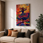 Mexican Dancer Wall Art Latin Cultural Festival Folklorico Abstract Gift Living Room Home Decor