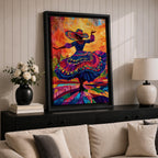 Mexican Dancer Wall Art Latin Cultural Festival Folklorico Abstract Gift Living Room Home Decor