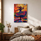 Mexican Dancer Wall Art Latin Cultural Festival Folklorico Abstract Gift Living Room Home Decor