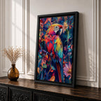 Scarlet Macaw Wall Art Tropical Bird Abstract Nature Floral Gift Living Room Home Decor