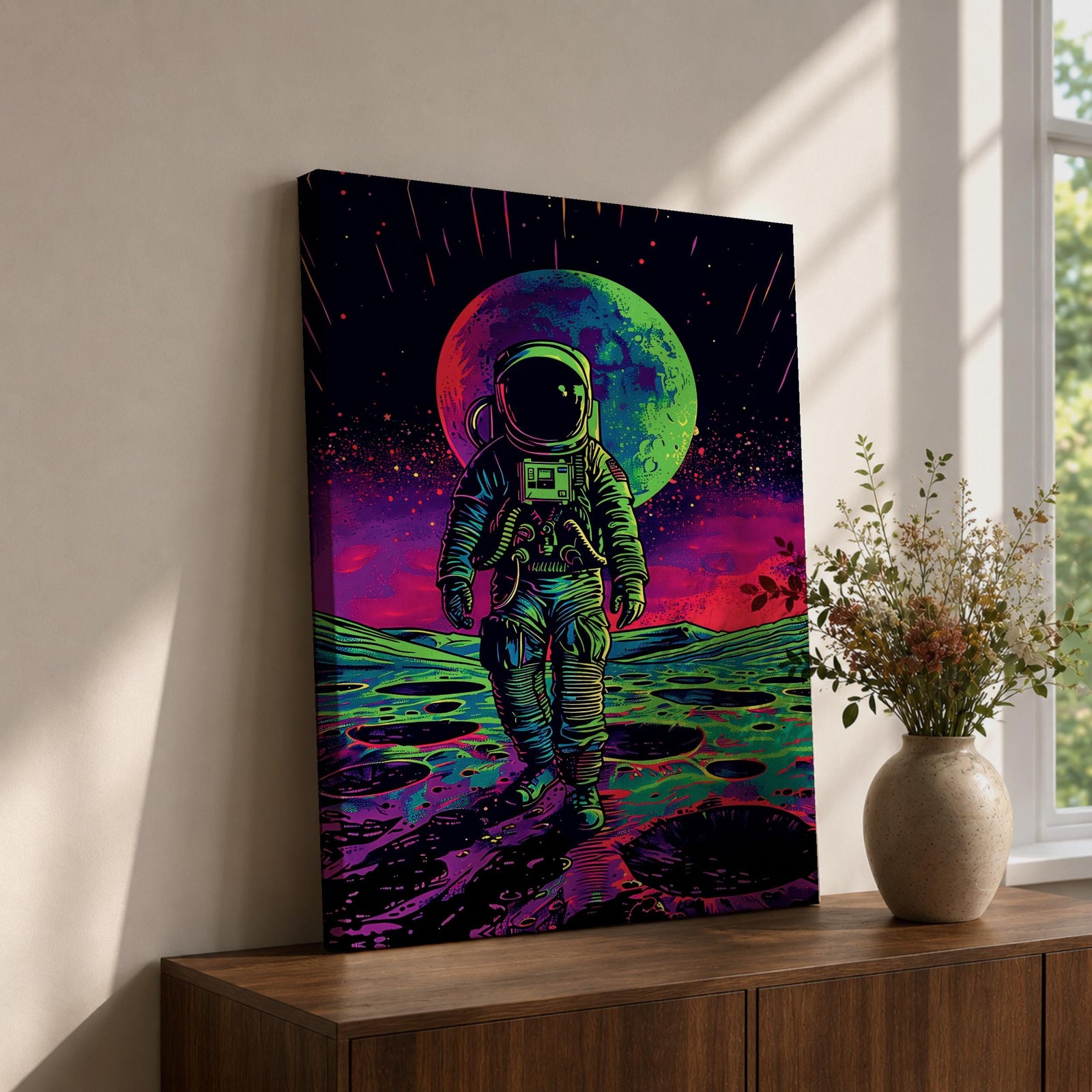 Astronaut Space Wall Art Lunar Explorer Voyager Cosmic Abstract SciFi Gift Bedroom Home Decor