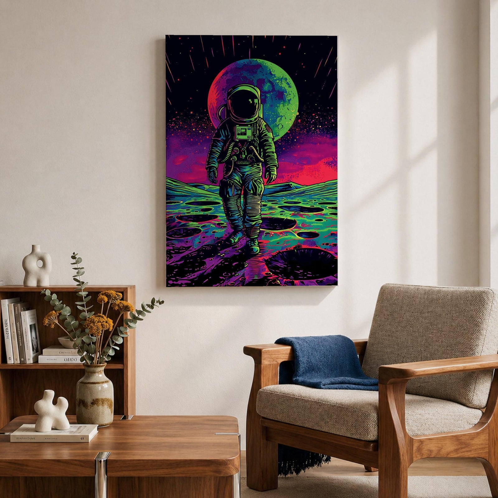 Astronaut Space Wall Art Lunar Explorer Voyager Cosmic Abstract SciFi Gift Bedroom Home Decor