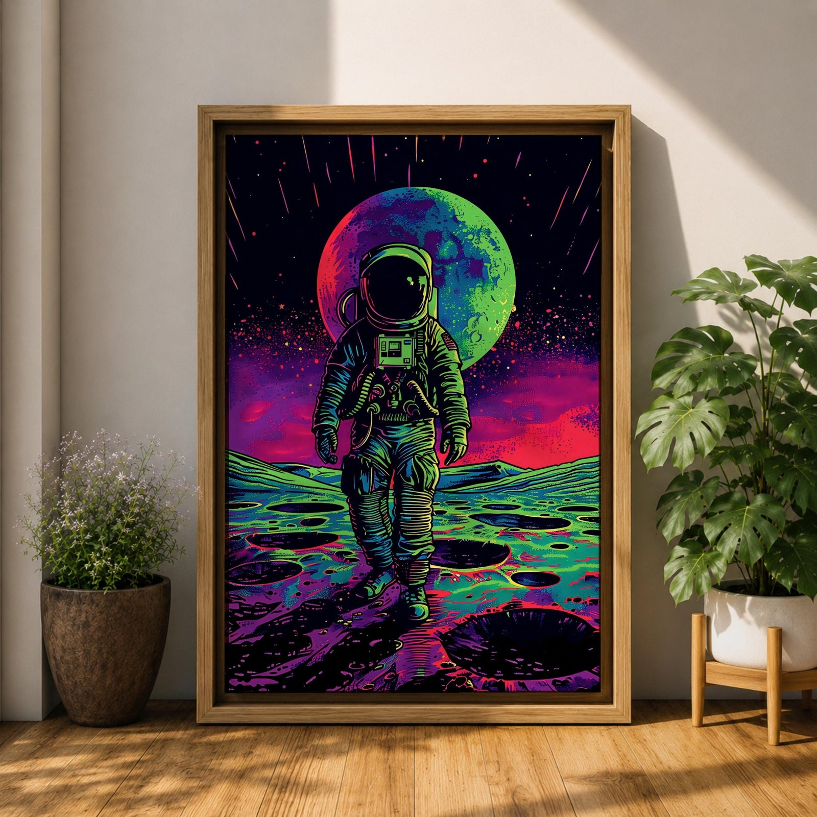 Astronaut Space Wall Art Lunar Explorer Voyager Cosmic Abstract SciFi Gift Bedroom Home Decor