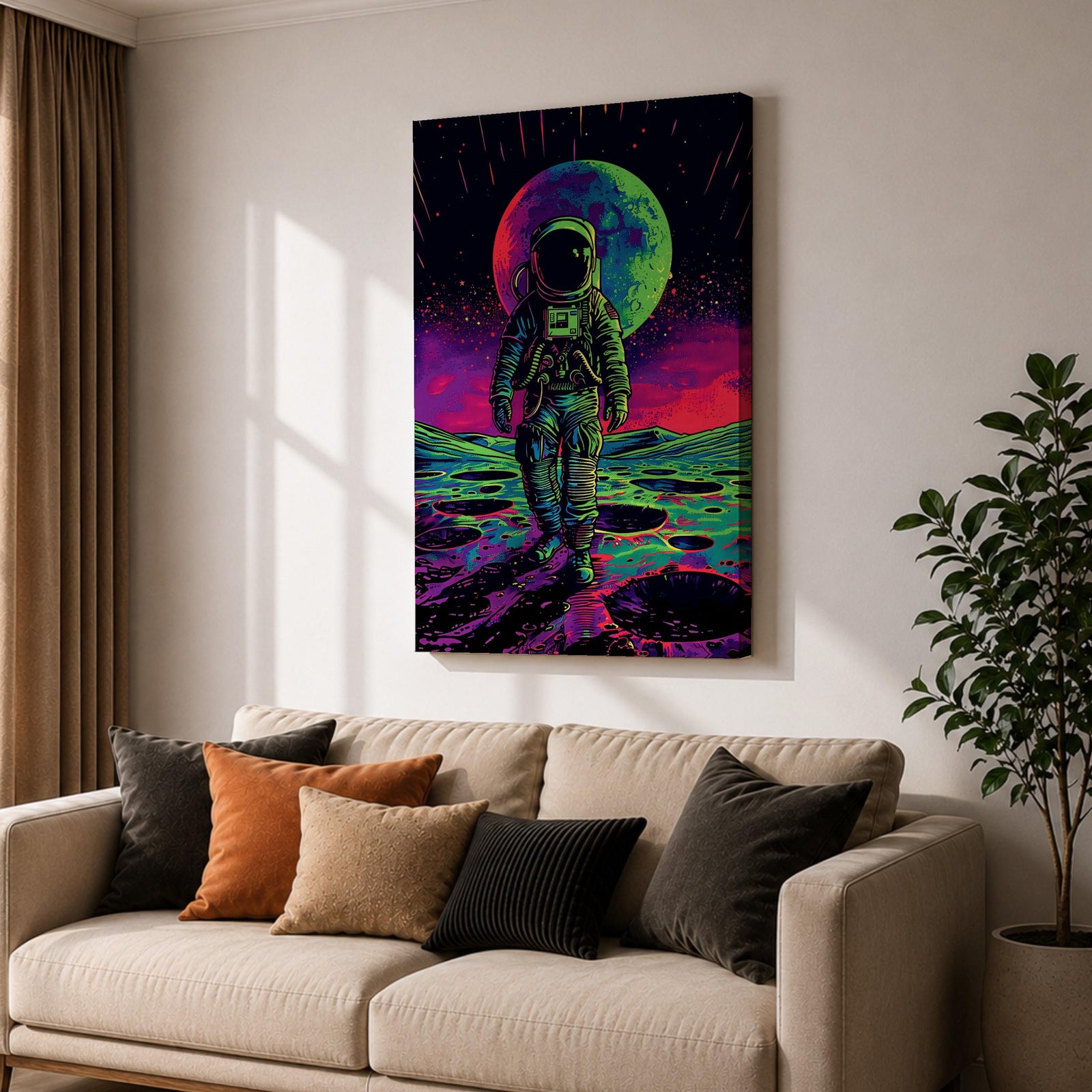 Astronaut Space Wall Art Lunar Explorer Voyager Cosmic Abstract SciFi Gift Bedroom Home Decor