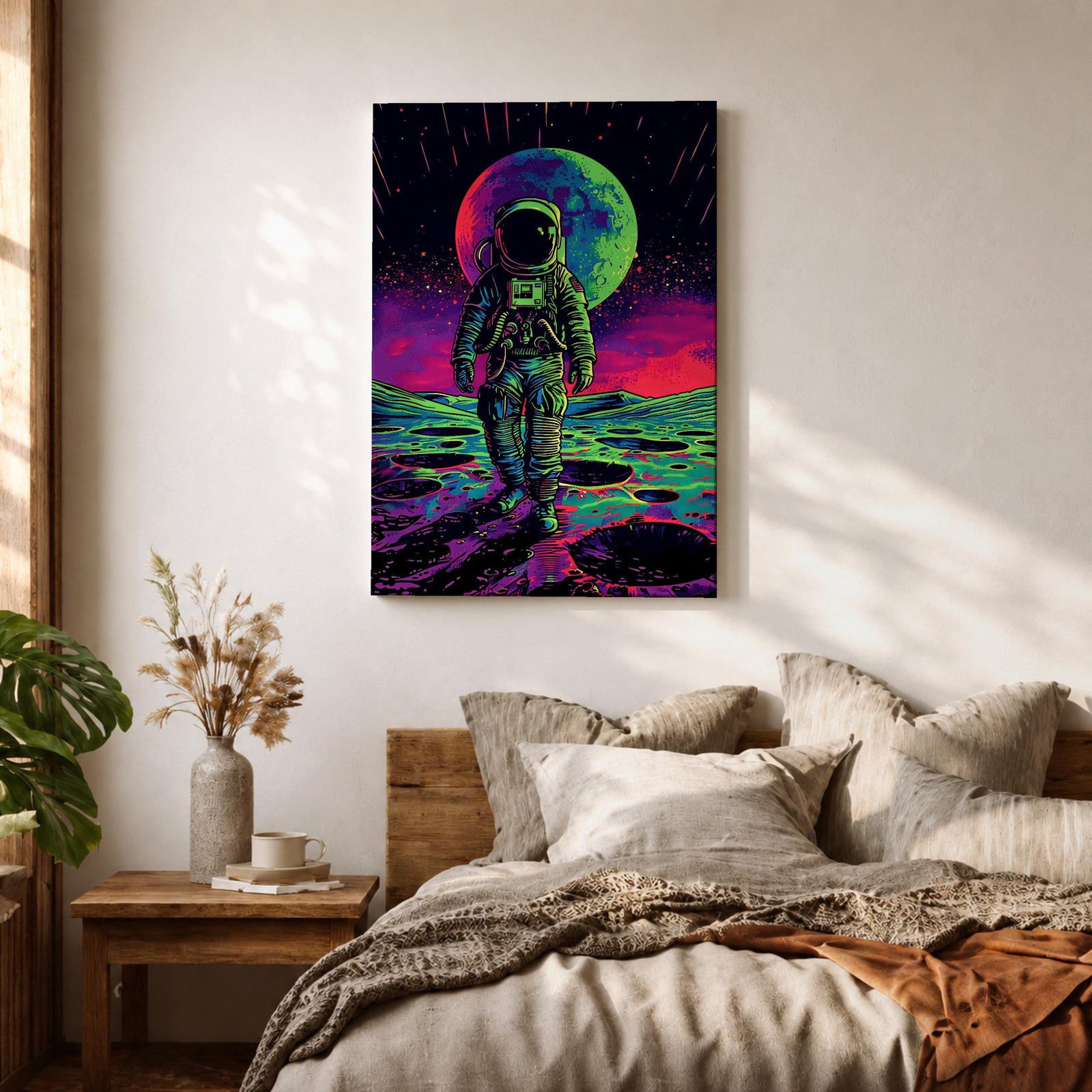 Astronaut Space Wall Art Lunar Explorer Voyager Cosmic Abstract SciFi Gift Bedroom Home Decor